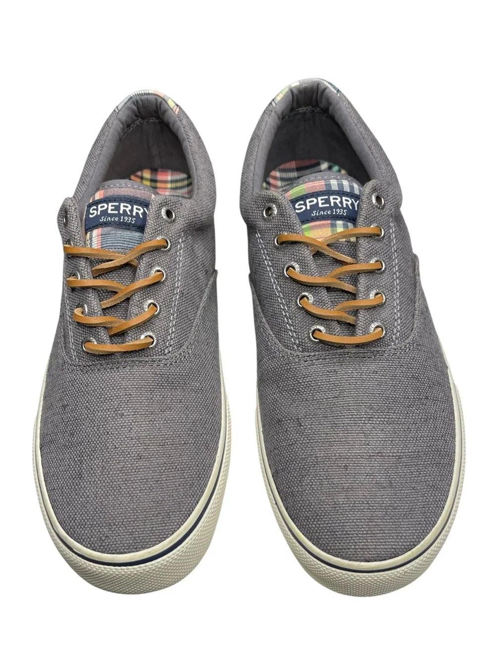 Sperry Top-Sider Striper II CVO Baja Linen Sneaker Grey Men Size 13